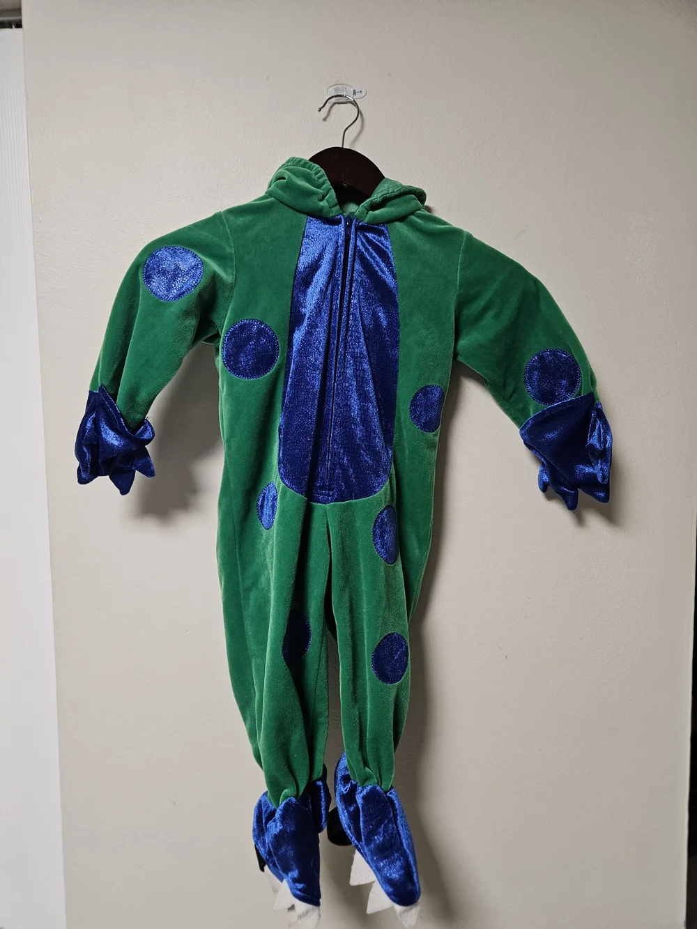 Miniwear Green and Blue Plush Dino Costume with Hood HALLOWEEN 18M